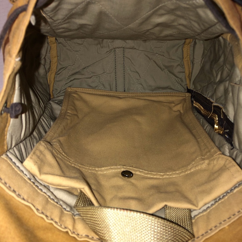 Filson Tan Tin Cloth Rugged Field Backpack Purse Bag - Picture 13 of 14